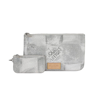 Louis-Vuitton Pouch Bag Set Damier Salt Stone Grey SHW