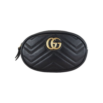Gucci Marmont Belt Bag CalBNkin Black GHW Size 85