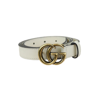 Gucci Double G Belt CalBNkin Mystic White Size 80 GHW