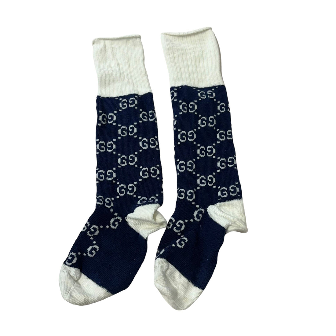 Gucci GG Supreme Knit Socks Cotton Navy Blue