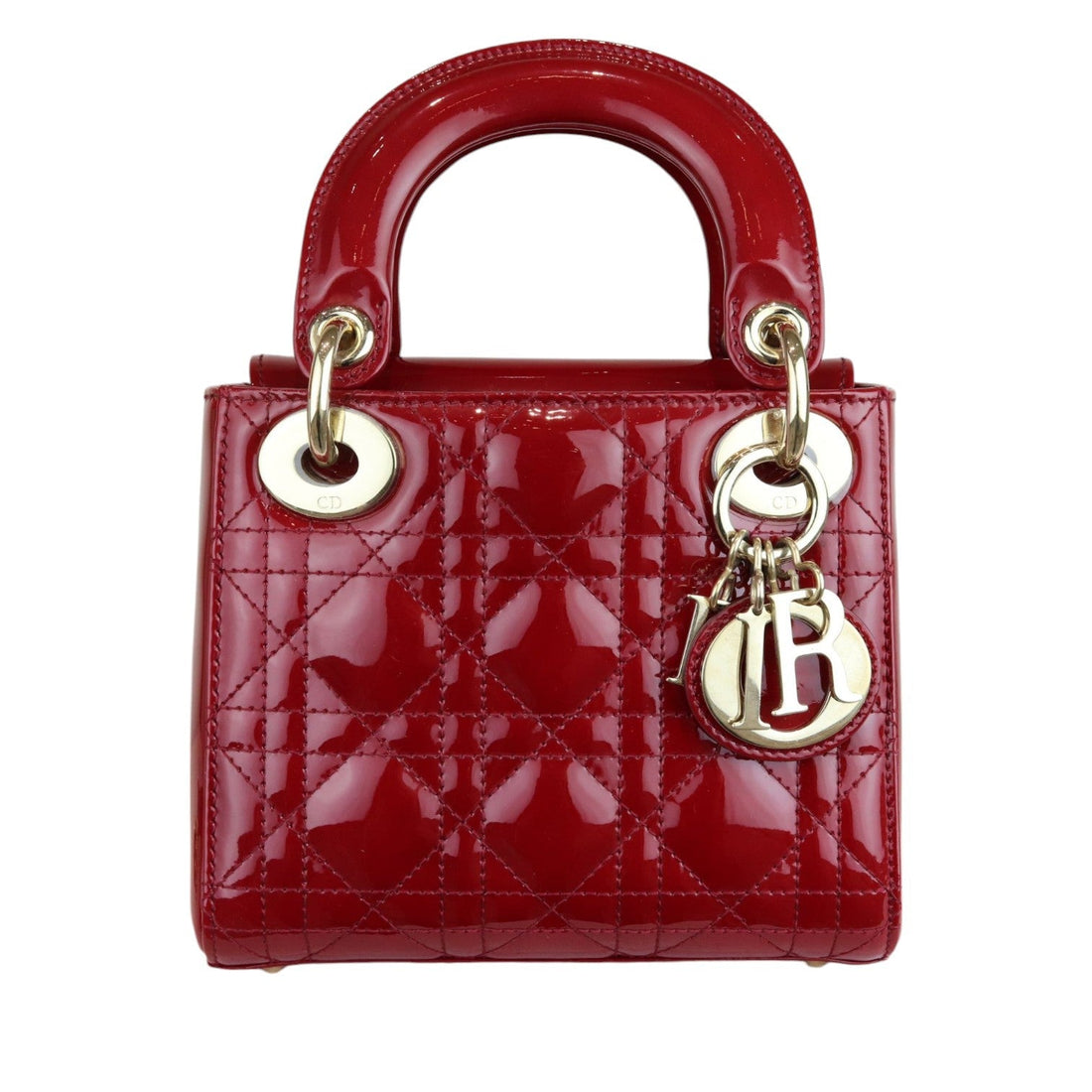 Lady Dior New 1:1 Repl Cannage Mini Red GHW