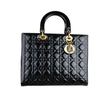 Lady Dior Large New 1:1 Repl Quilted Black GHW
