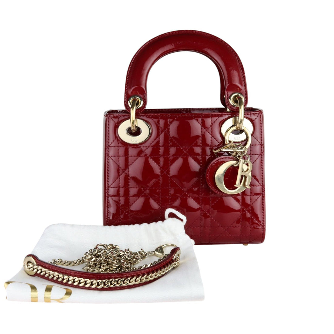 Lady Dior Mini New 1:1 Repl Quilted Red GHW