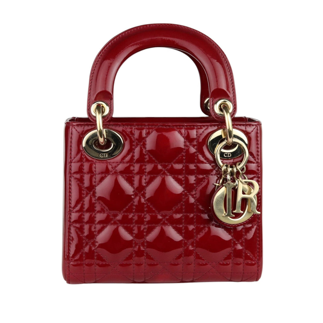 Lady Dior Mini New 1:1 Repl Cannage Red GHW