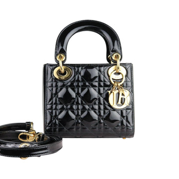 Lady Dior Mini New 1:1 Repl Cannage Black GHW