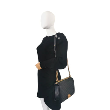 Chanel Boy Large Black Lambskin Gold