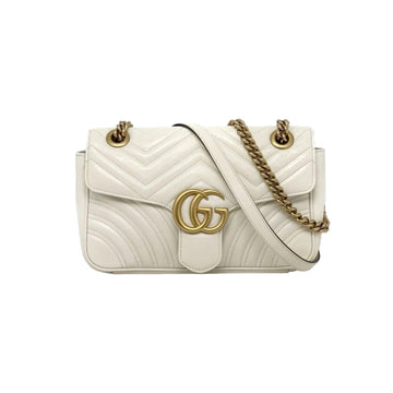 Gucci Small GG Marmont CalBNkin Matelasse White GHW