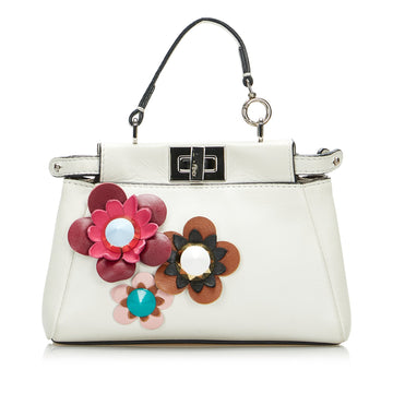 Fendi Flowerland Peekaboo Micro White