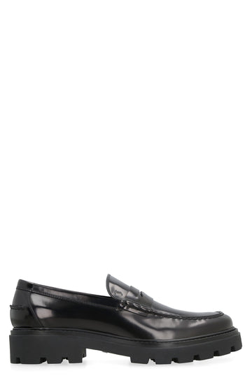 LEATHER PLATFORM LOAFERS