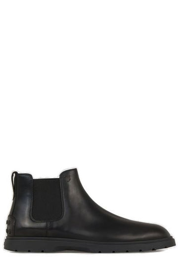 SMOOTH LEATHER SLIP ON CHELSEA BOOTS.