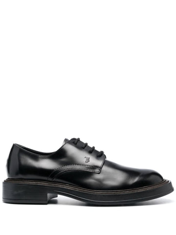 LEATHER ALMOND TOE OXFORDS