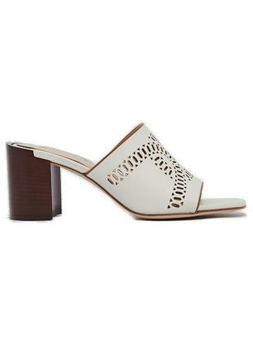 BLOCK HEEL SLIP ON SANDALS