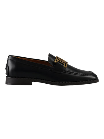 LEATHER CHAIN LINK DETAIL LOAFERS
