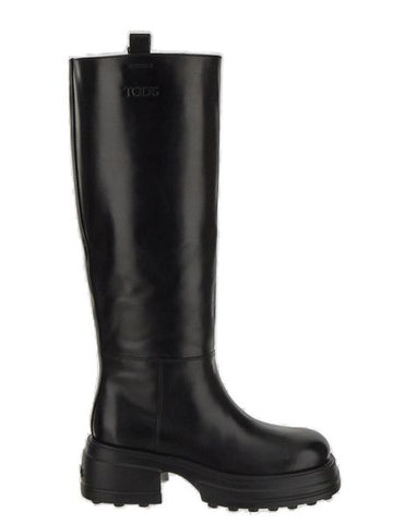 LOGO EMBOSSED KNEE LENGTH BOOTS
