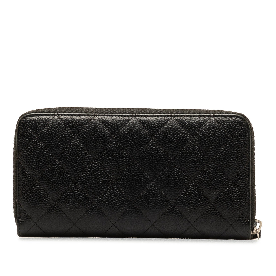 CHANEL CC Caviar Zip Around Wallet Long Wallets