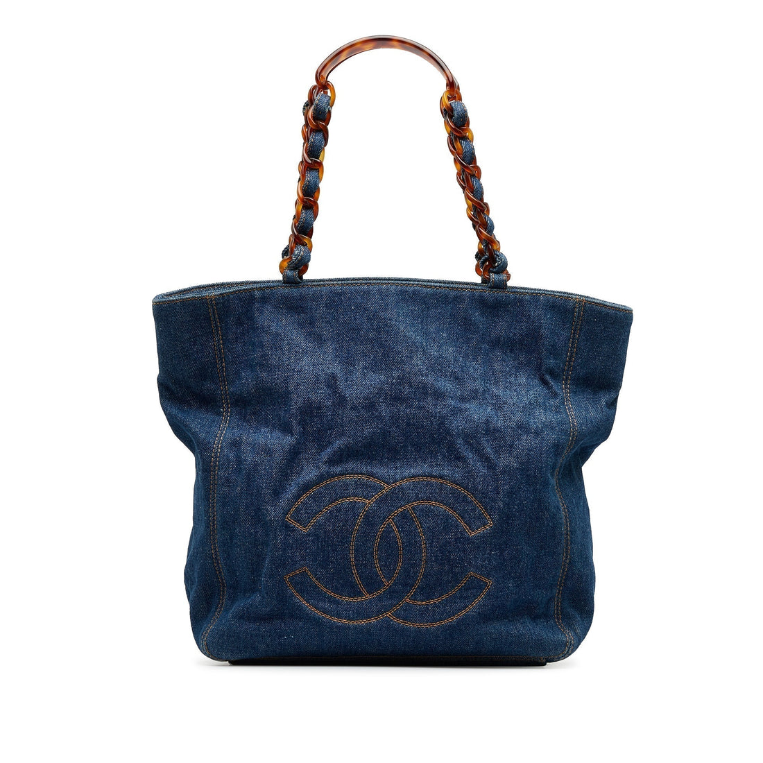 Blue Top Quality Chanel CC Denim Tote Bag