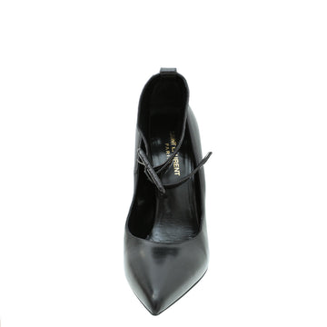 YSL Black Escarpin Ankle Strap Pump 39