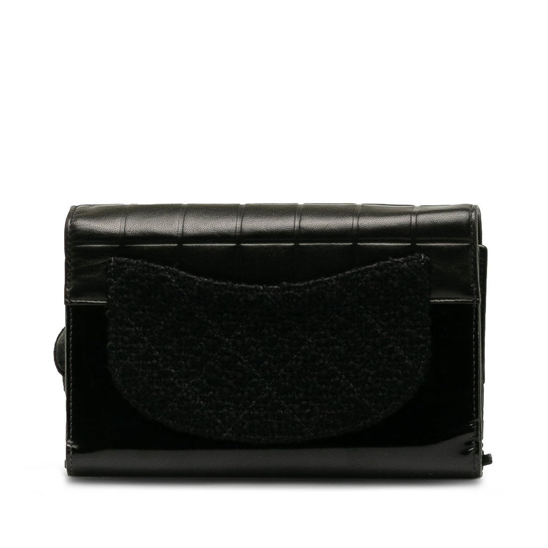 CHANEL Tweed Chocolate Bar Camellia Clutch Clutch Bag