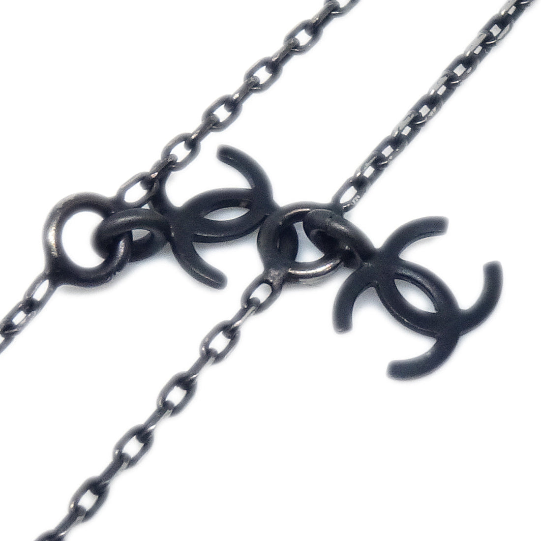 Chanel CC Chain Necklace Black 09P