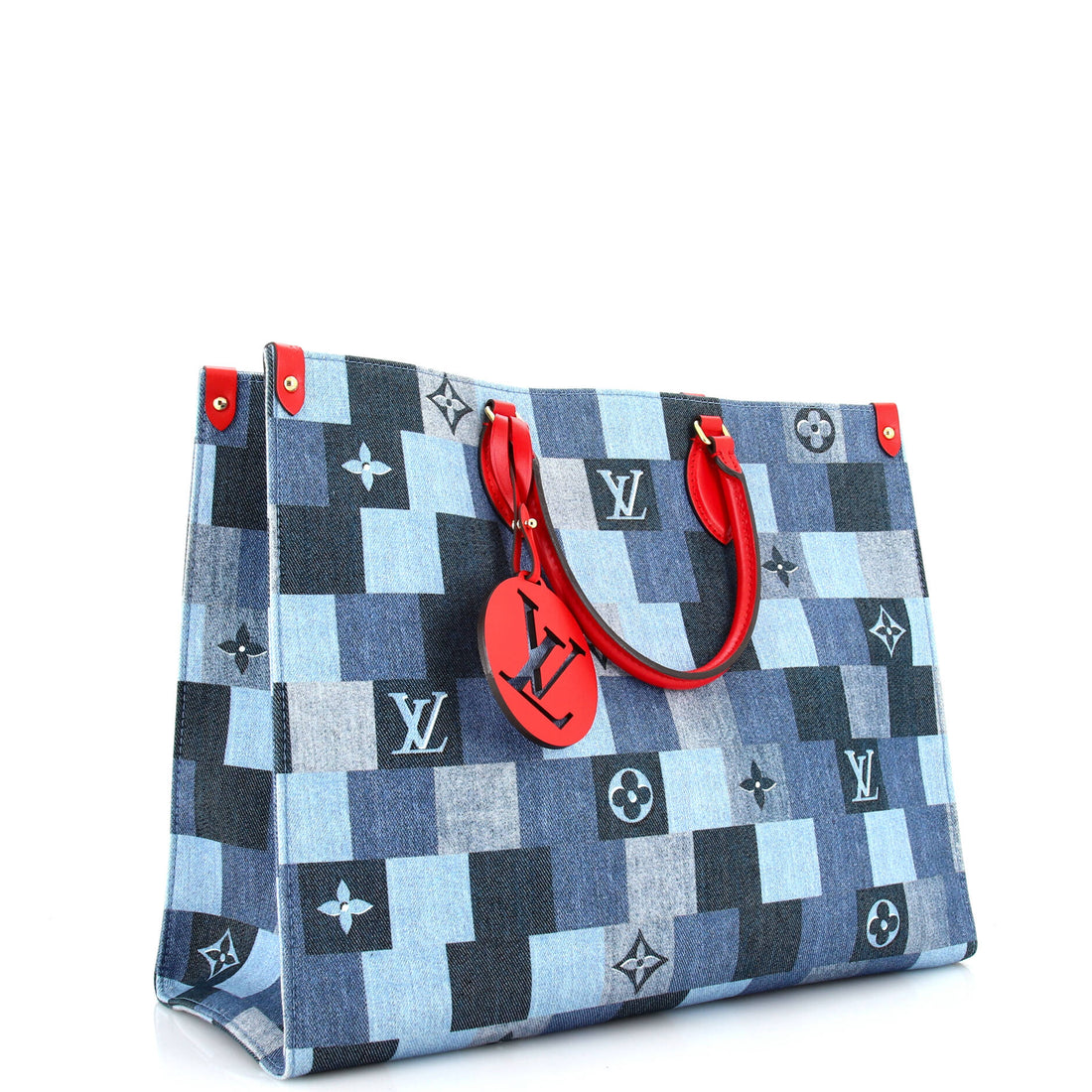 OnTheGo Tote Damier and Monogram Patchwork Denim GM