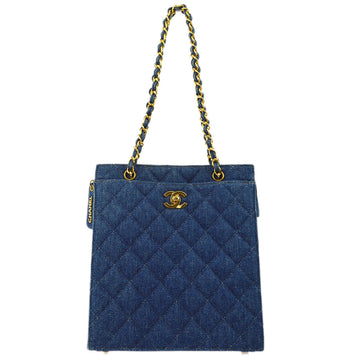Chanel Denim Chain Tote Handbag
