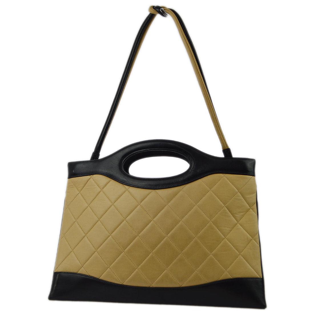 Chanel Beige Calfskin Cambon Ligne Tote Handbag