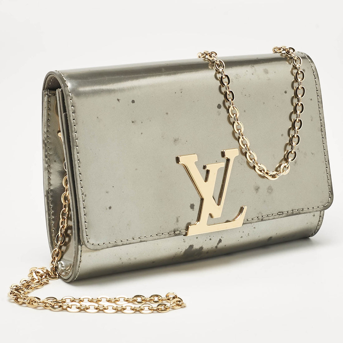 Louis Vuitton Givre Vernis Louise Pm Nm Chain Clutch