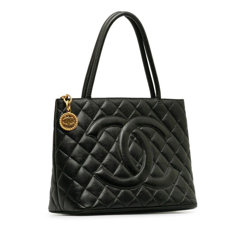 Chanel   Cocono mark Tooth Bag Handbag Black Caviar   Chanel
