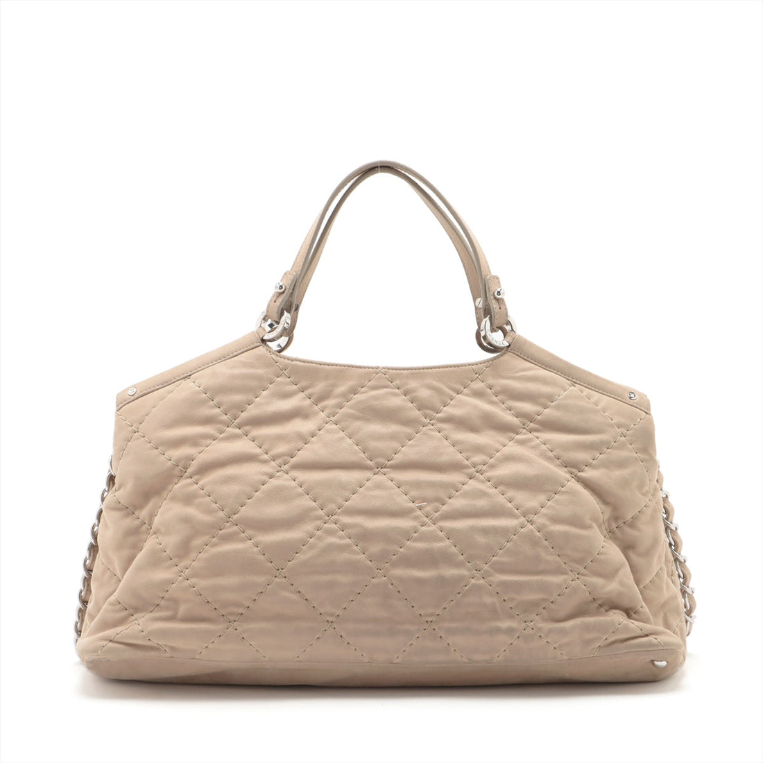 Chanel Wild Stick Leather Chain Shoulder Bag Coco Beige Silver Gold