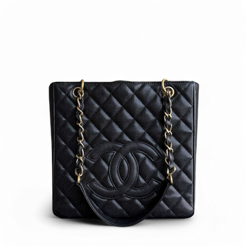Chanel PST Petite Shopping Tote - Togo/epsom/caviar/clemence/callfskin/cowhide/lambskin Quilted Black Gold Hardware Series 12