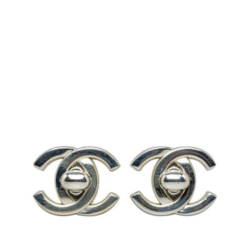 Chanel Coco Turn-Lock Earring Silver Metal  Chanel