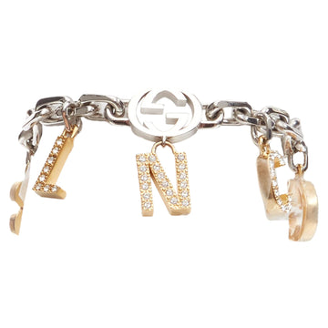 Gucci Balenciaga Hacker Project silver GG B logo charms bracelet