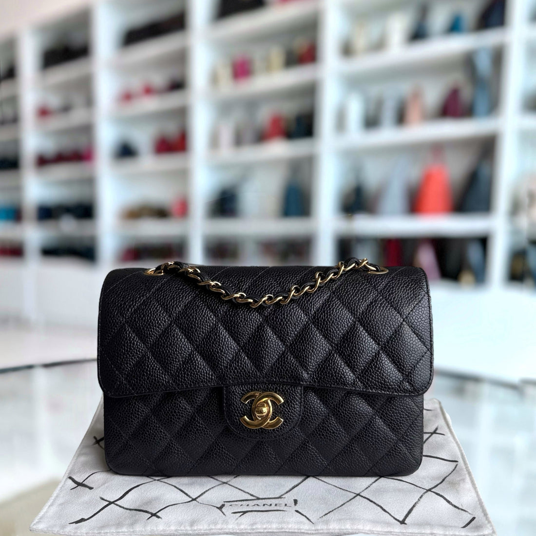 Chanel Classic Flap Small - Togo/epsom/caviar/clemence/callfskin/cowhide/lambskin 23CM Quilted Black Gold Hardware Series 16