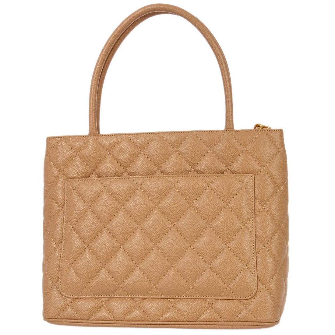 Chanel 2001-2003 Medallion Tote Beige Caviar