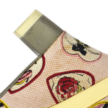 Chanel * Pink Valentine Sandals Mules Shoes #35