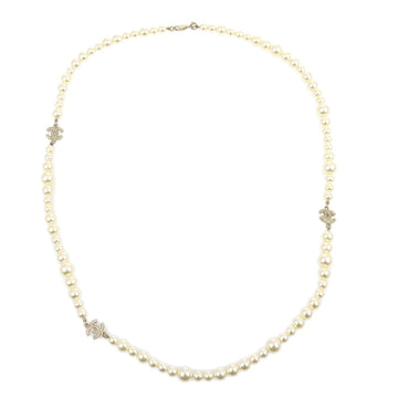 Chanel Gold Chain Necklace Rhinestone