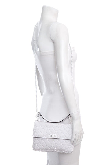 Valentino White Rockstud Small Cross-Body Handbag