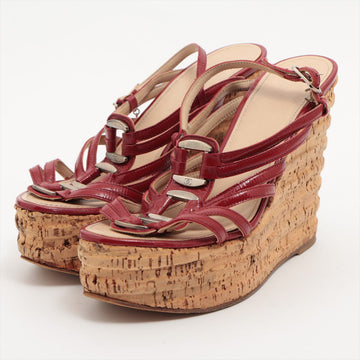 Chanel  Leather  Sandal 35 1/2  Red Ride