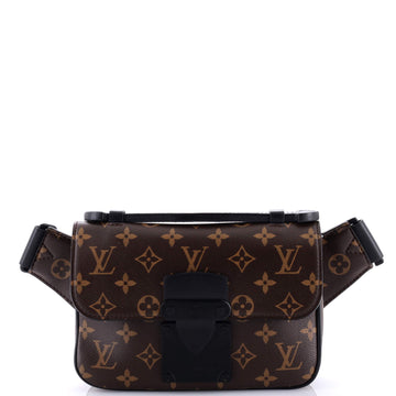 S Lock Sling Bag Macassar Monogram Canvas
