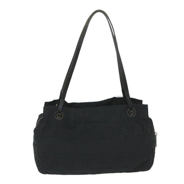 FENDI Zucca Canvas Tote Bag Nylon Leather Black Auth ac2414