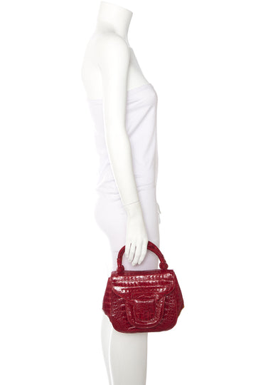 Nancy Gonzalez Red Small Alligator Tote