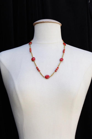 Collier dor?© en p?¢te de verre Top Quality Chanel (Attribu?© ?)