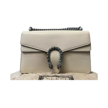 Gucci Dionysus Small Textured CalBNkin Crystal Mystic White SHW