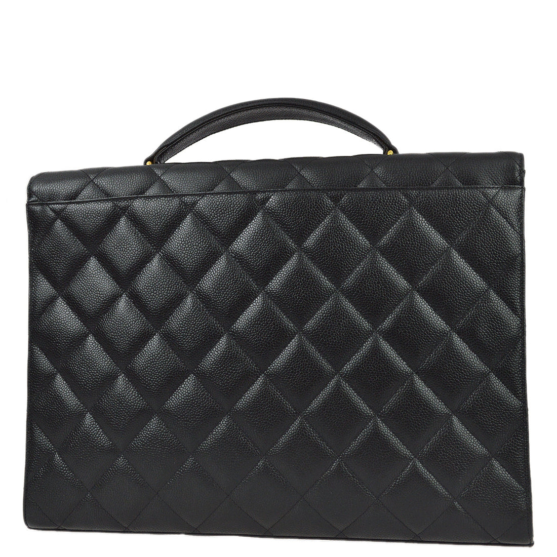 Chanel 1991-1994 Black Caviar Briefcase