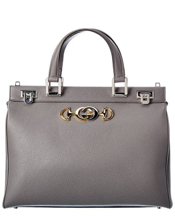 Gucci Zumi Medium Leather Top Handle Tote