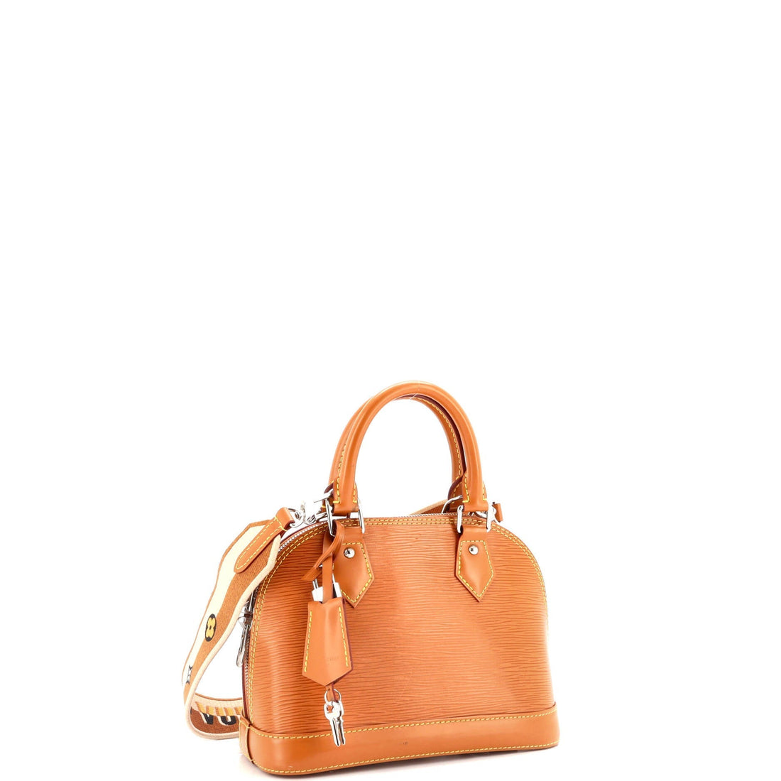 Alma Handbag  Leather with Logo Jacquard Strap BB