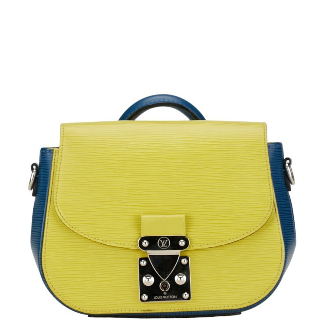 Louis Vuitton  blue yellow Leather Handbag Shoulder Bag