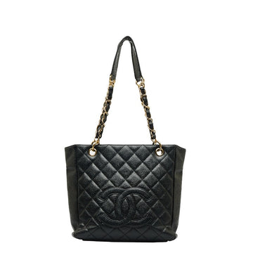 Chanel Cocono mark Mattress PT Tortoise Chain Handbag Black Gold Caviar S  CHANEL