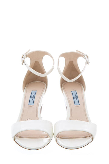 Prada White  Leather Sandals SZ 36.5