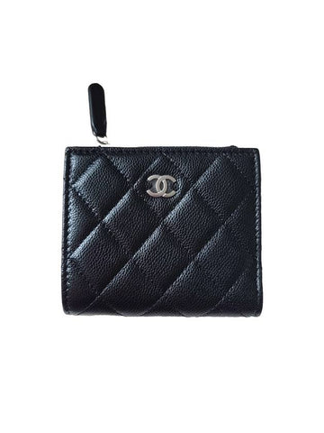 CalBNkin Plain Folding Wallet Logo Folding Wallets Black Chanel